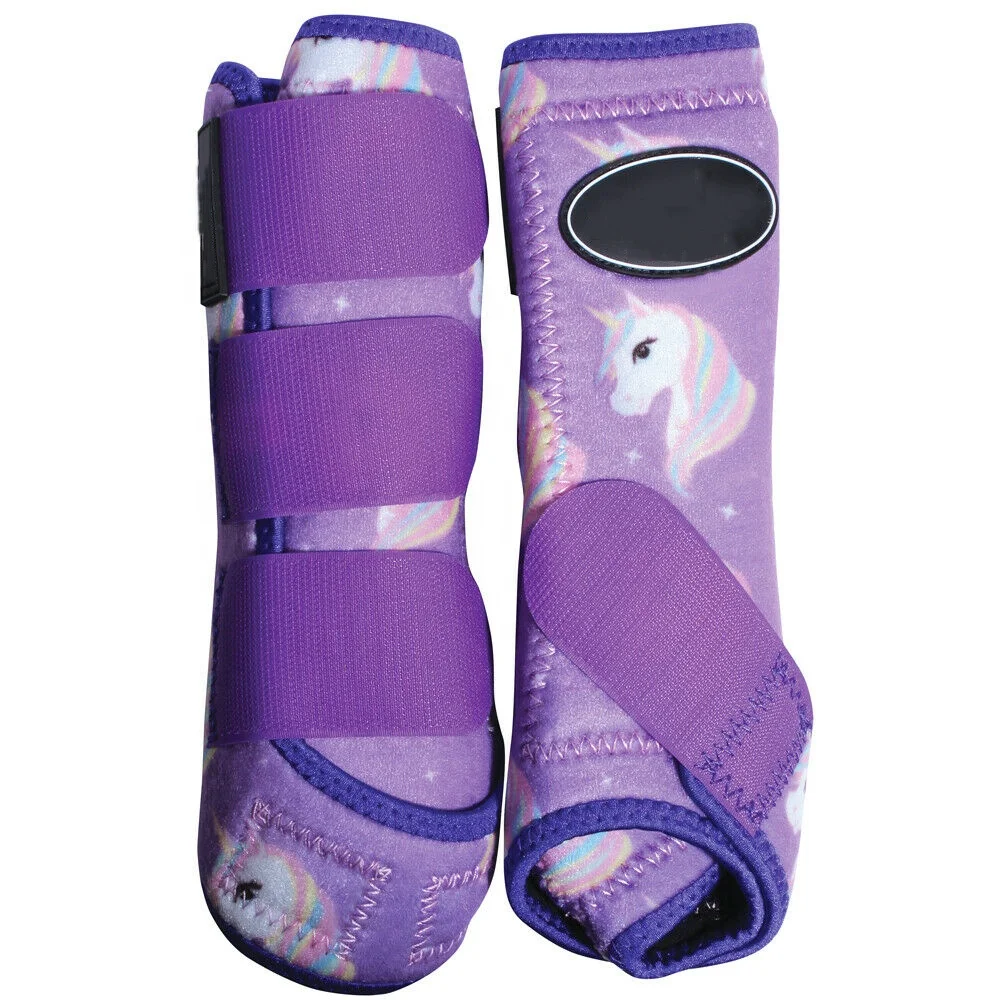 Таможня напечатала с собственным напечатанным логотипом лошади летают ботинки ступить защитного кожуха набор из 4 обертывания ног спортивные Верховая езда Fly сапоги наборы для ухода за кожей