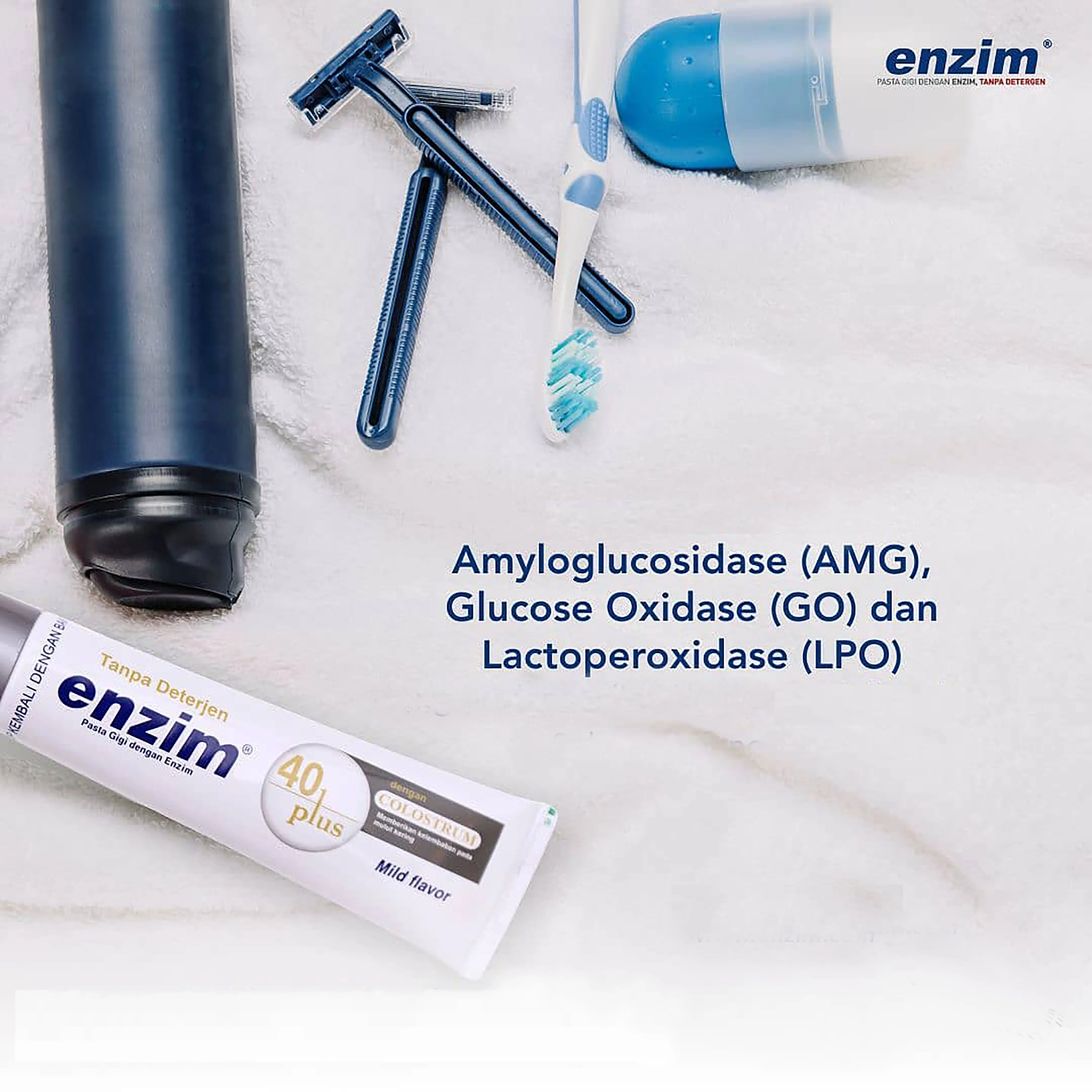 Зубная паста с активным ферментом люстром витом е и нитратом калия без моющего средства. Специальная формула более 40 лет