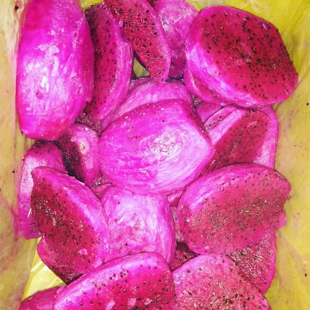 2021 FROZEN DRAGON FRUIT HALVES/SLICED/STICK/PUREE/CUBES... HIGH QUALITY FROM VIETNAM WHOLESALE
