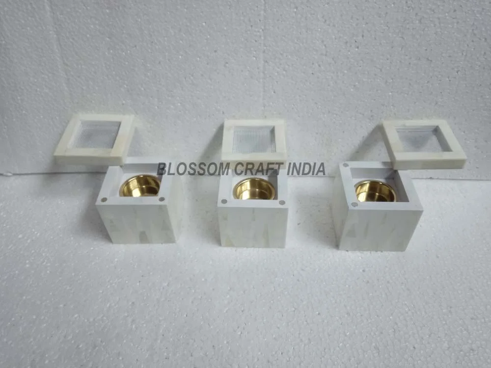 Beautiful Ramadan Special Mother Pearl Inlay Incense Oud Bakhoor Burner Mubkhar Wood Seed Material Sandalwood Tealight Holder