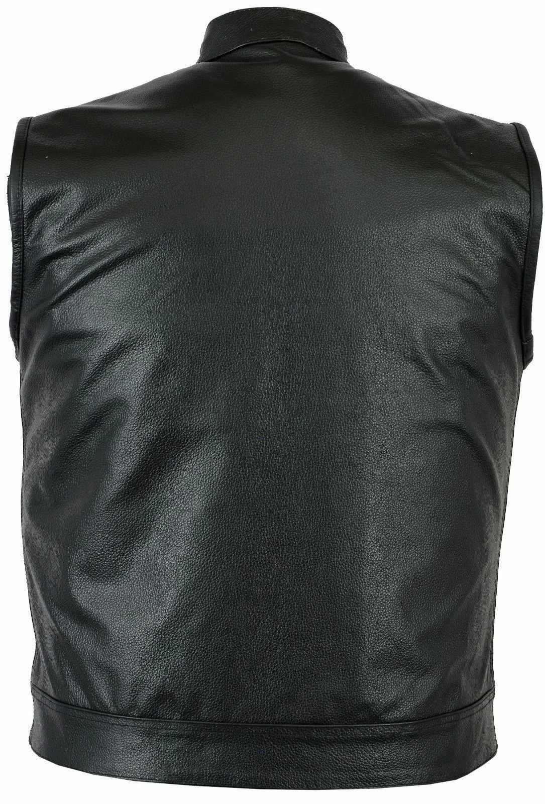 Custom Vest hot sale Mens Motorcycle Biker Sons of Anarchy Genuine Leather Vest Waistcoat Top Quality