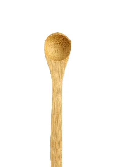 6 mini BAMBOO wooden spoons 3 inch half teaspoon small bamboo spoon tea espresso spice bamboo