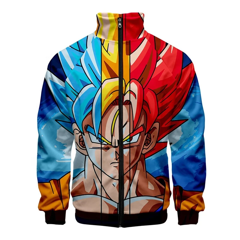  Модная толстовка с капюшоном на молнии 3D Цифровым принтом от производителя мужские куртки и пальто аниме толстовки GOKU