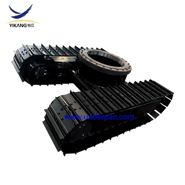 Hot sale steel crawler undercarriage with slewing bearing 0.5-150 tons for hydraulic drilling rig excavator dozer loader machine