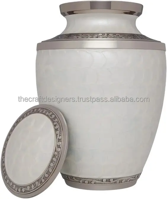 Silver Finished Antique Large Cremation Urn For Adults Funeral Supplies Wholesale Memorial Ashes Keepsake Metal Urns Exports