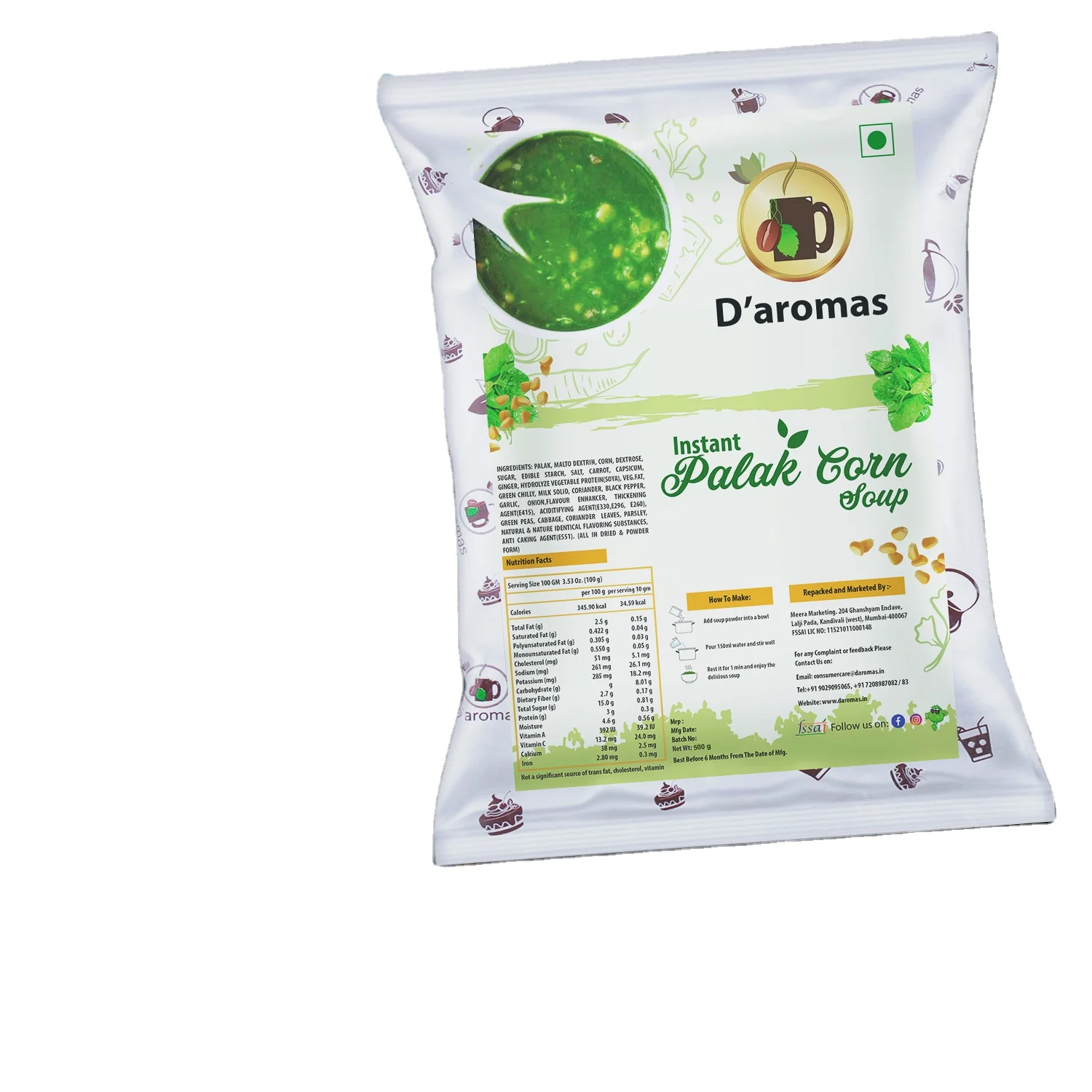 Моментальный кукурузный суп Palak