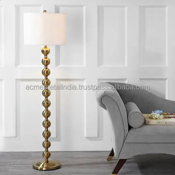 Гладкий Торшер для гостиной из латуни с современным металлическим золотым листом идеально подходит стильного домашнего декора