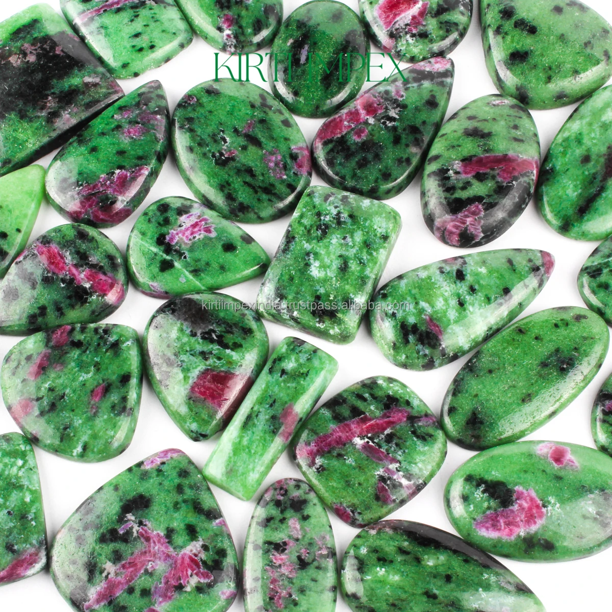 Ruby In Zoisite Cabochons Flatbacks For Healing & DIY Jewelry Making Green Cabochons Affordable Wholesale Block Deal Crystals