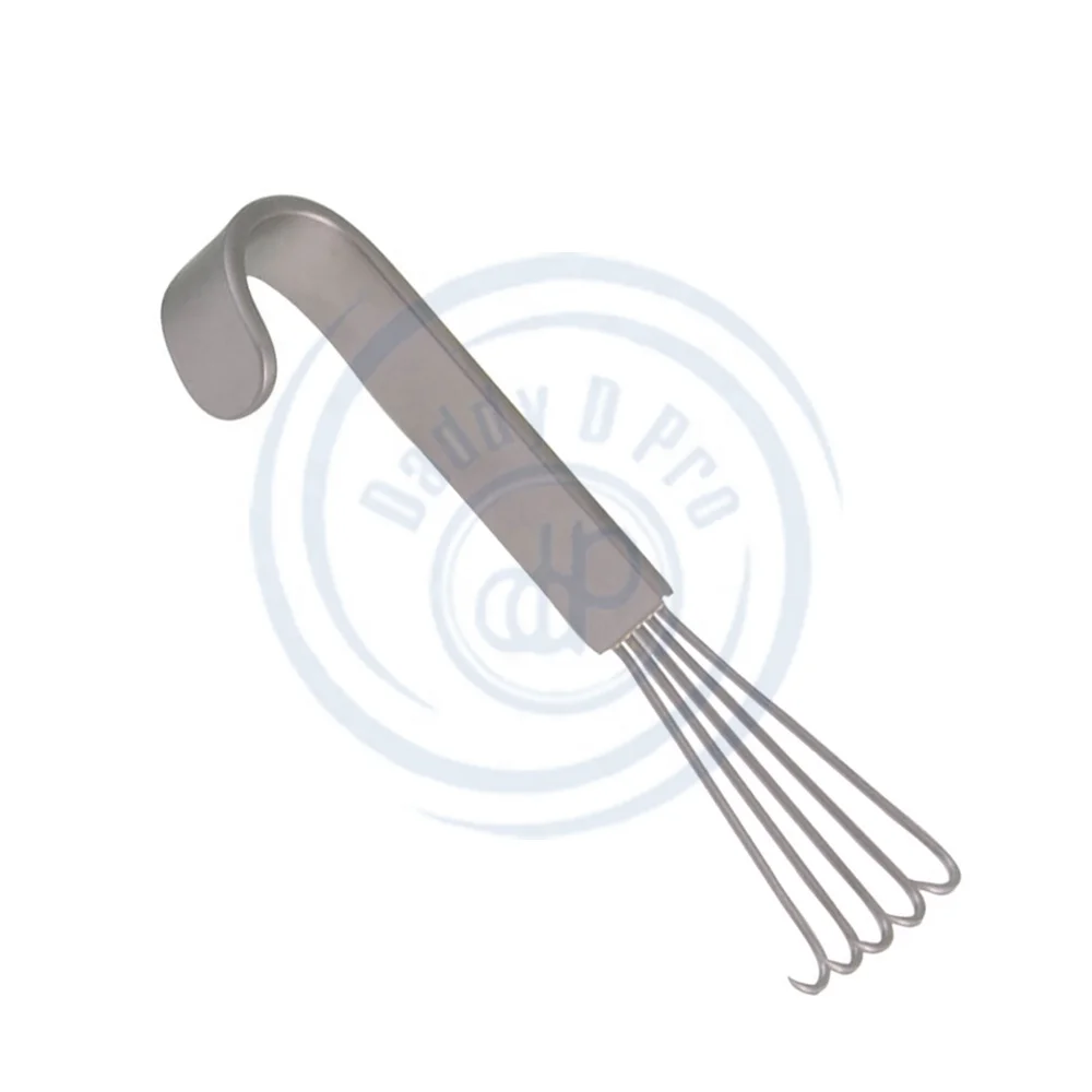 12cm Claw Retractor 5 Sharp Prongs Flat Handle Surgical Retractors Made Of German Stainless Steel BY DADDY D PRO CE ISO