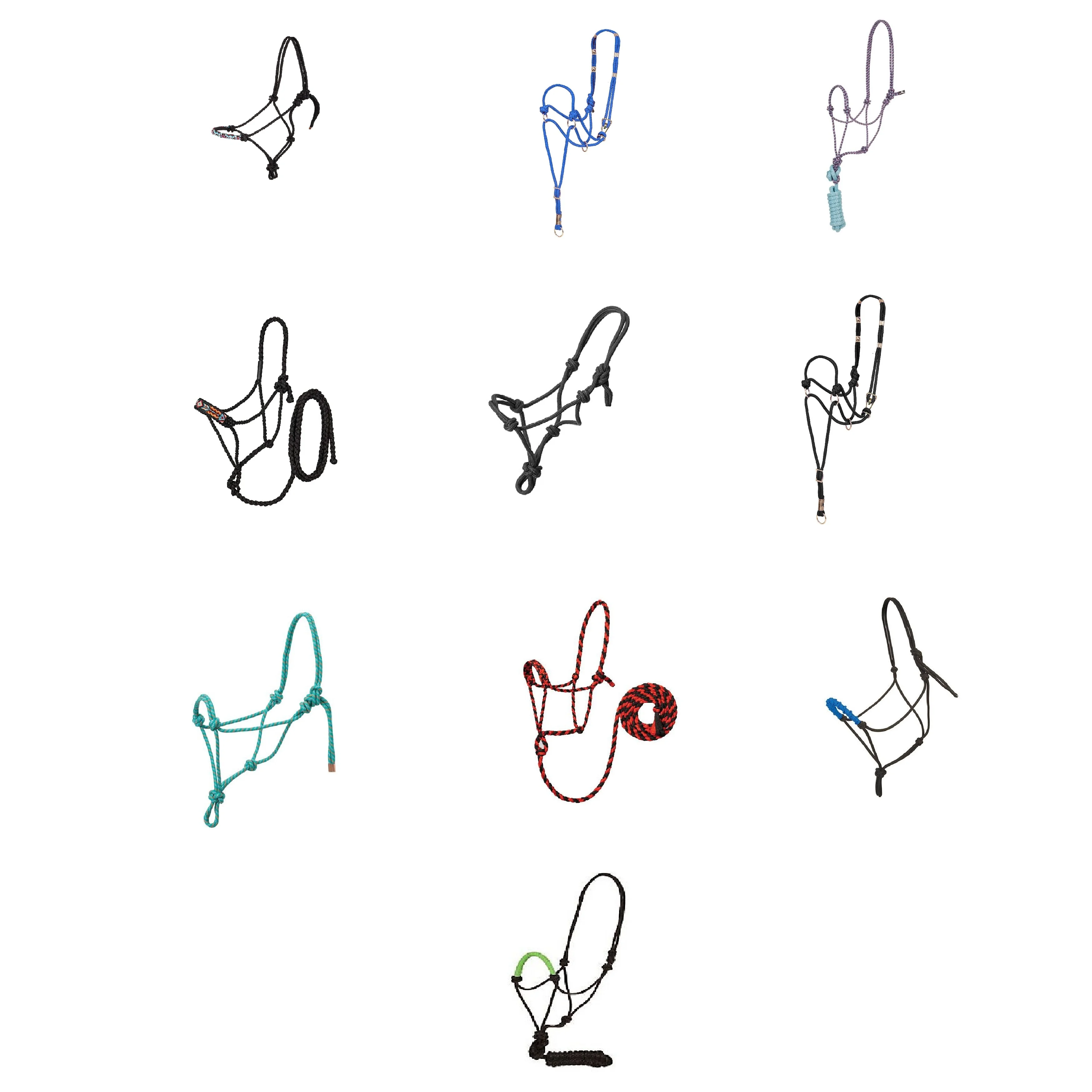 Horse Knotted Rope Halter Available In Multiple Colors & Sizes