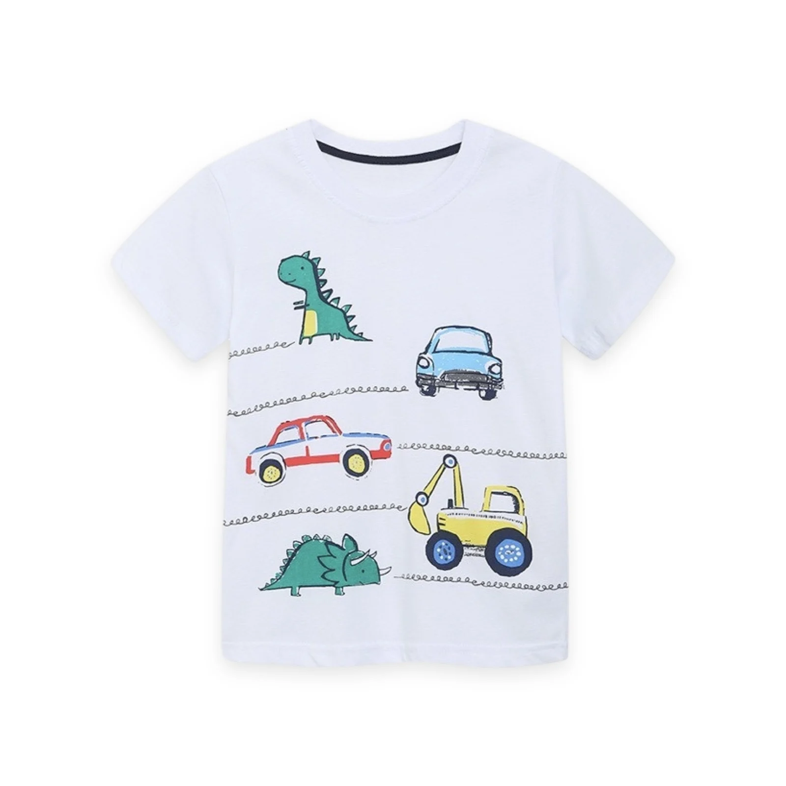 Toddler Clothes 2-8 Years t-shirts for boys Short Sleeve Children Top Cartoon Car Print kids tshirt