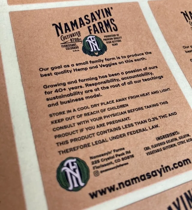 Eco Friendly Kraft paper label sticker B90 x 120 mm  custom logo digital printing bio-degradable recyclable high quality