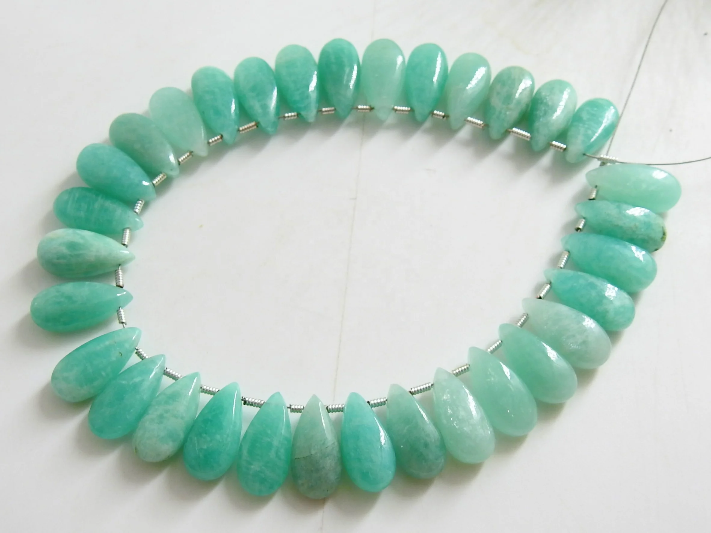 Амазонит гладкий каплёный камень ручной работы для изготовления ювелирных изделий оптовик Новое поступление натуральный