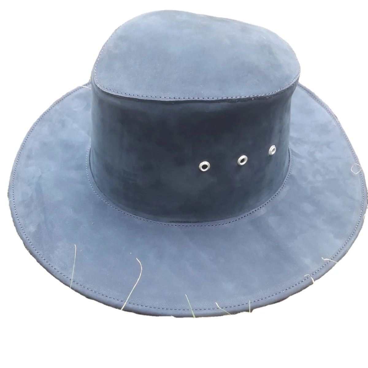 Leather Cowboy Hat Wide Brim Western Style Knight Hat for Men & Women Outdoor Cowgirl Hat Charring Edge