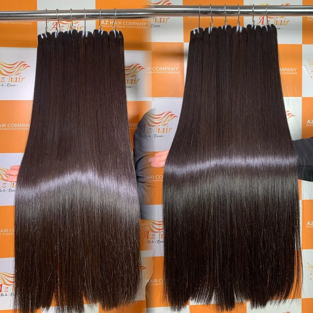 Bone Straight Raw Cuticle Aligned Human Hair Weft Vendor 12A Double Drawn Virgin Hair Extensions Vietnamese Weaving Double Weft
