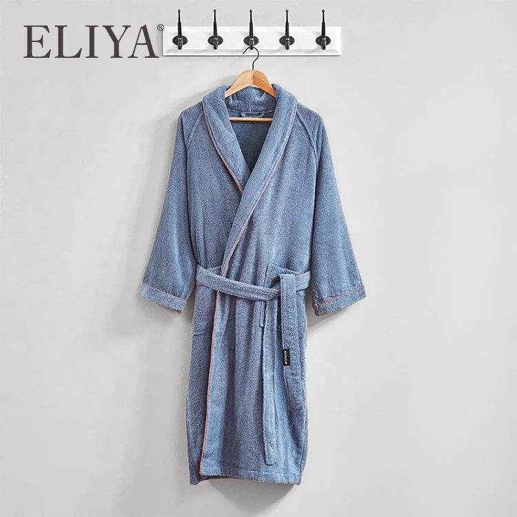Customized 100% Cotton Hotel Bathrobe Coral Fleece Bathrobe