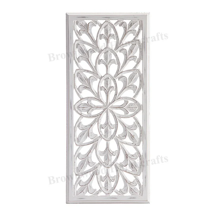 Exquisite Hand-Carved Indian Art MDF Wood Wall Decorative Panel: Ideal for Bedrooms, Offices, and Hotels Direct Factory Supply