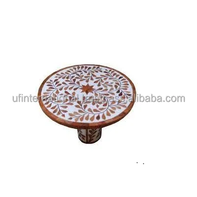 Индийский производитель высокое качество Современная подставка для торта с инкрустацией костей использования дома отеля офиса украшение