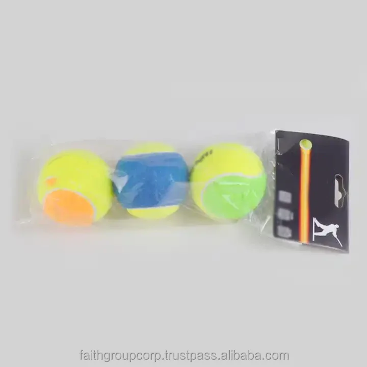 Best Seller OEM WHolesale Factory Red and Other Colored Tennis Balls with Rubber Fabric printed colored tennis ball