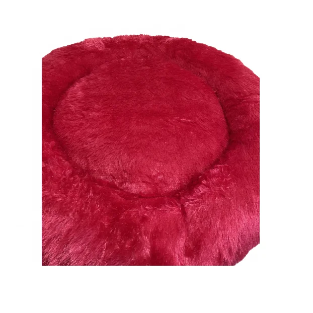 wholesale washable luxury large cat pet dog bed Long Faux Fur Pet bed Comfortable waterproof Plush Donut round Dog bed