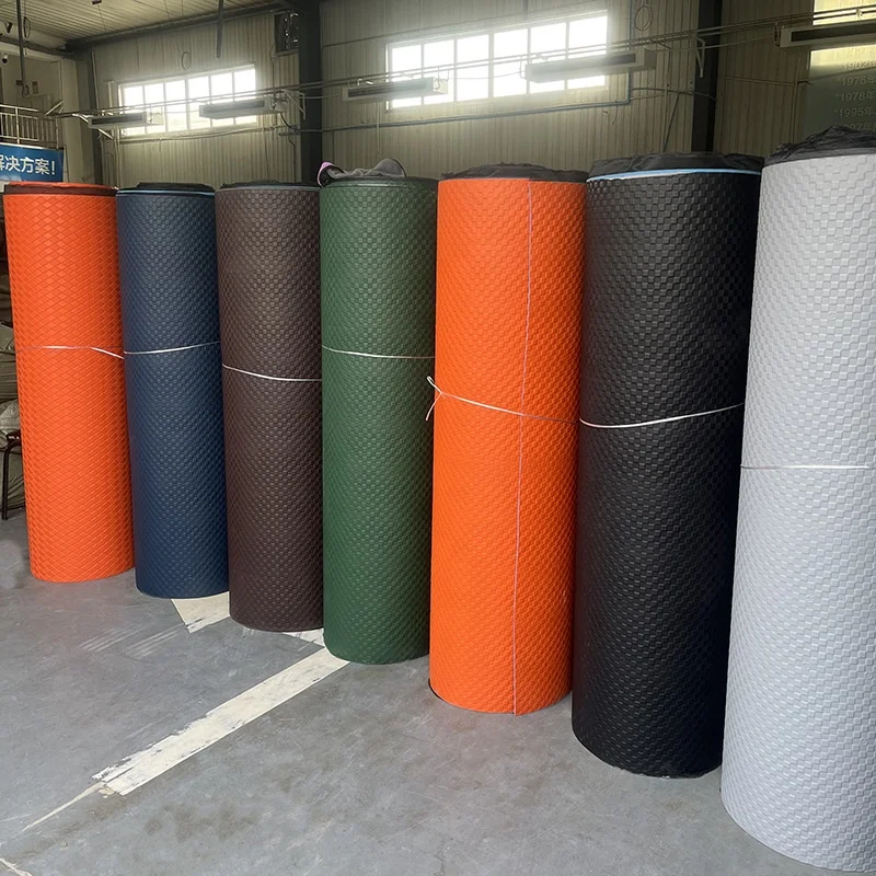 Wholesale car automotive foot mat raw material rolls embroidered leather lamination XPE materials