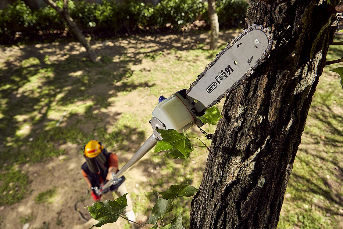 4.2 meter tree limbs tractor mounted long reach pole electric telescopic outdoor electric pole chain saw