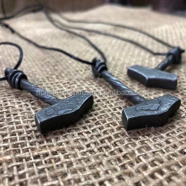 Handmade Forged Iron Handmade Viking Heavy Thor Hammer Hunting Tool Pendant Male Jewelry by rf crafts