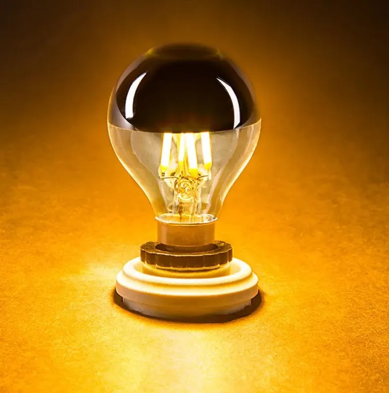 Roomlux LED Edison Lamp Bulb E14 E27 4W Mirror Gold Silver Half-plated G45 A60 Filament Lighting