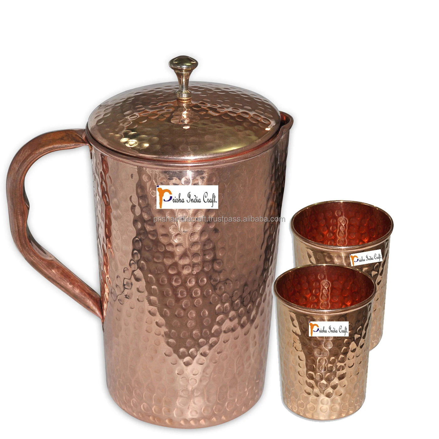 High Selling Copper Pitcher Authentic Copper Jug Metal Pure for Drinking Copper Water Jugs Hammered Engraved