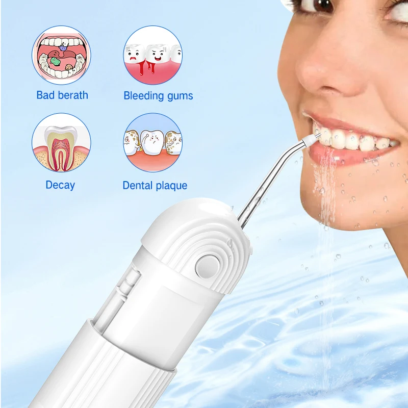 Water Flosser IPX7 Waterproof Rechargeable Cordless Electric Portable Teeth Cleaning Dental Floss Oral Irrigator Water Flosser