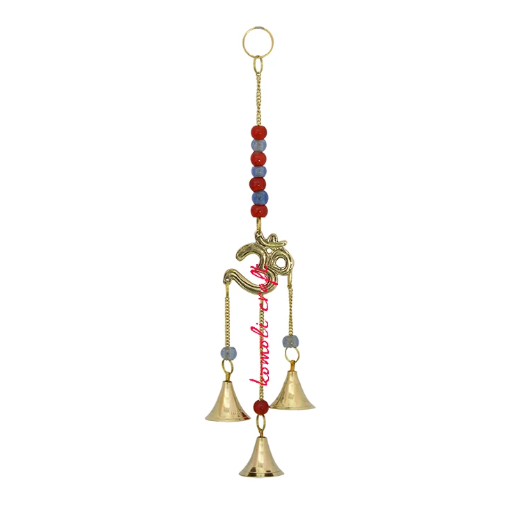 Ручная работа античный золотой индийский дизайн латунный слон ветряной колокольчик с бусинами и подвесными колокольчиками для украшения дома сада