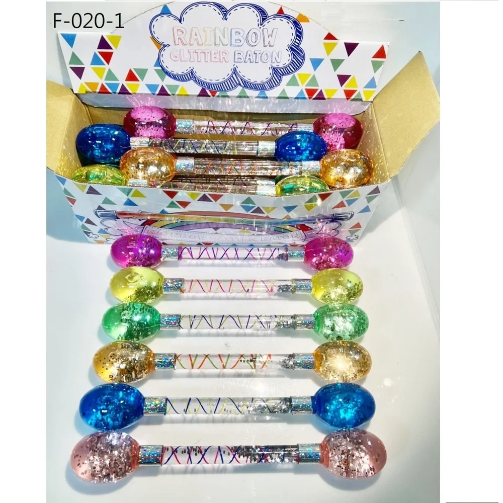 Stress Relief Toys Promotional Products for Kids Water Filled Glitter Wand Baton