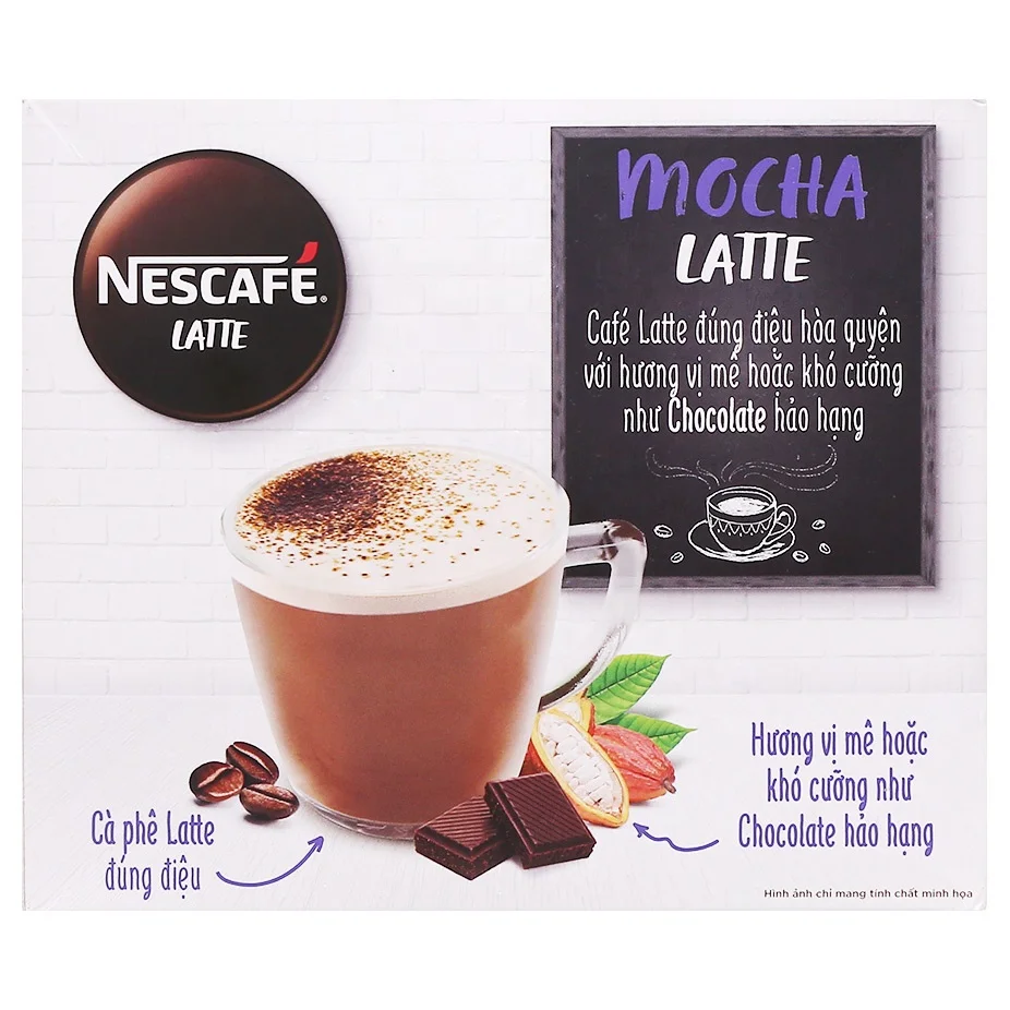LATTE INSTANT COFFEE AND CREAMER DRINK MIX MOCHA CHOCOLATE FLAVOR BOX 240G