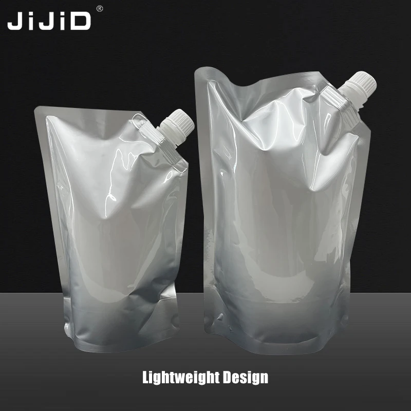JIJID 500ml 1000ml Aluminum Foil Spout Pouches Food Grade Liquid Stand Up Bag For Beverages Liquid Packaging Spout Pouch