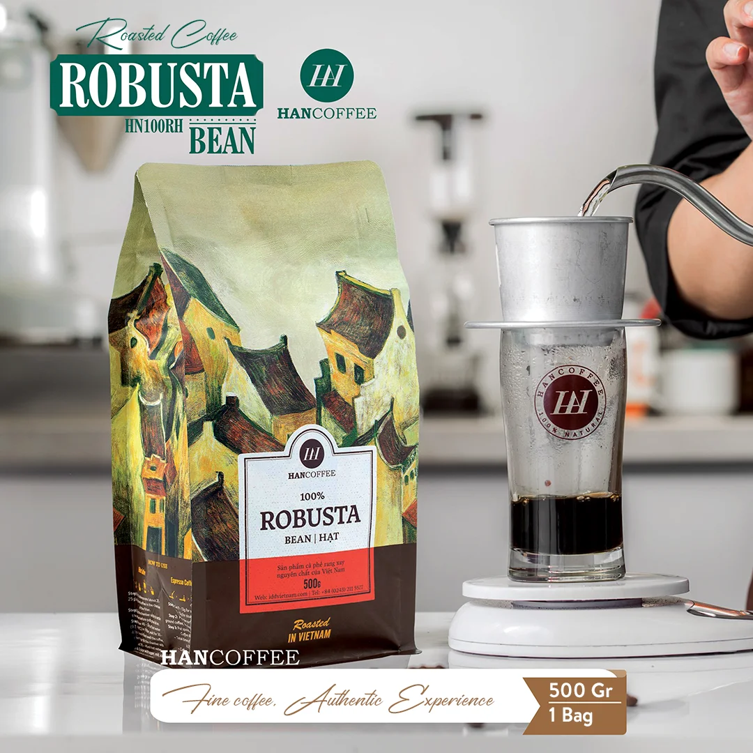 HANCOFFEE 100% Robusta Arabica жареный кофе в зернах цельный высокого стандарта хорошая цена упаковка пакете