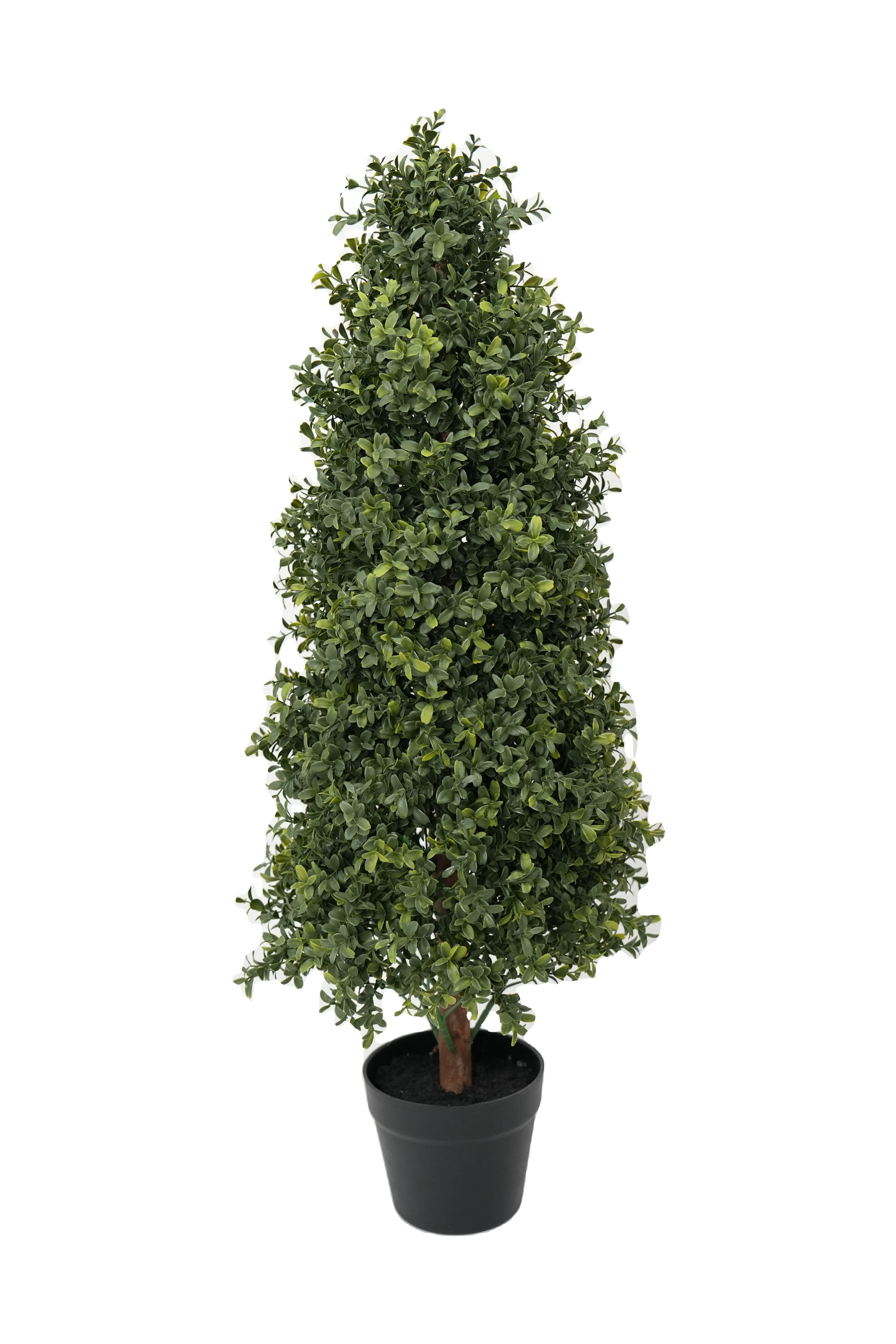 High Quality Faux Plastic Green Leaf Large Artificial Topiary Spiral Tree with Pot for Front Porch Outdoor Decor