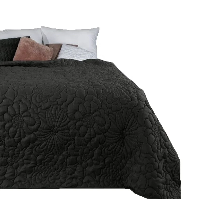 Living Room High Quality Quilting Quilt Solid Color Quilt 100% Microfiber Fabric Bedspread