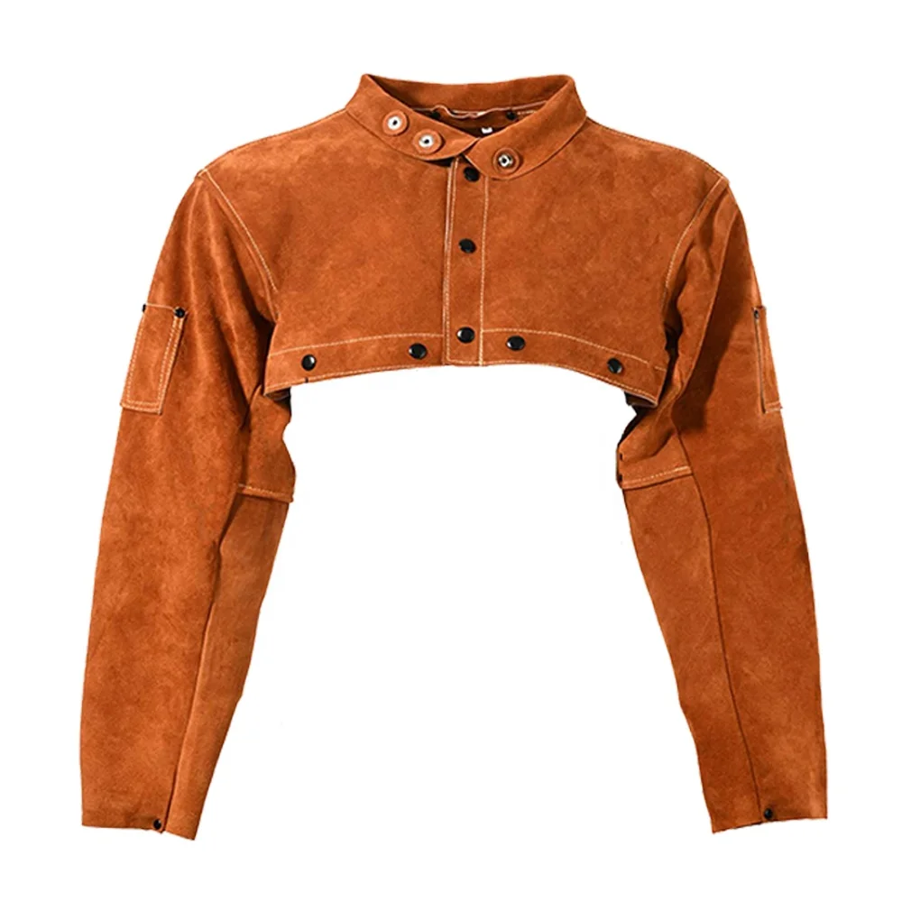 Leather Welding Jackets Flame Resistant Welder Safety Clothes Long Sleeves Welding Work Jacket