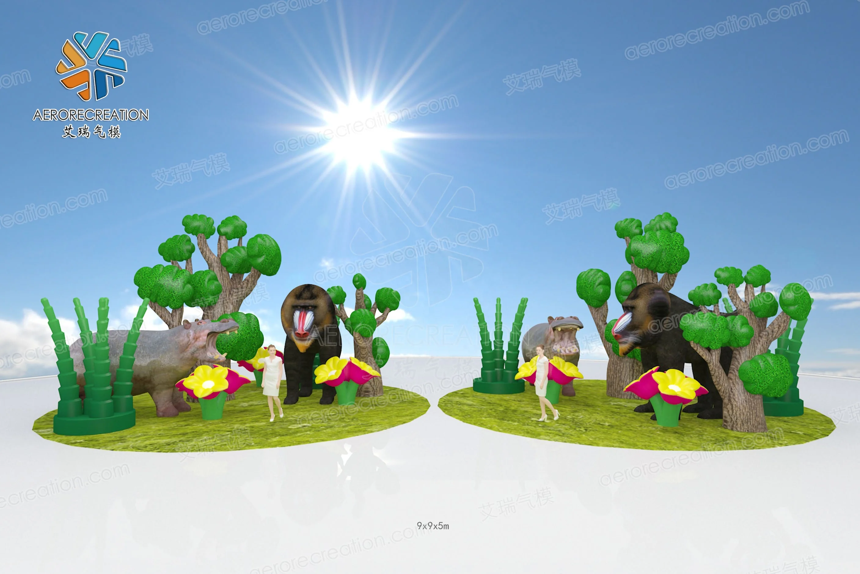 Outdoor inflatable entertainment facility inflatable animals Gorilla for event advertising