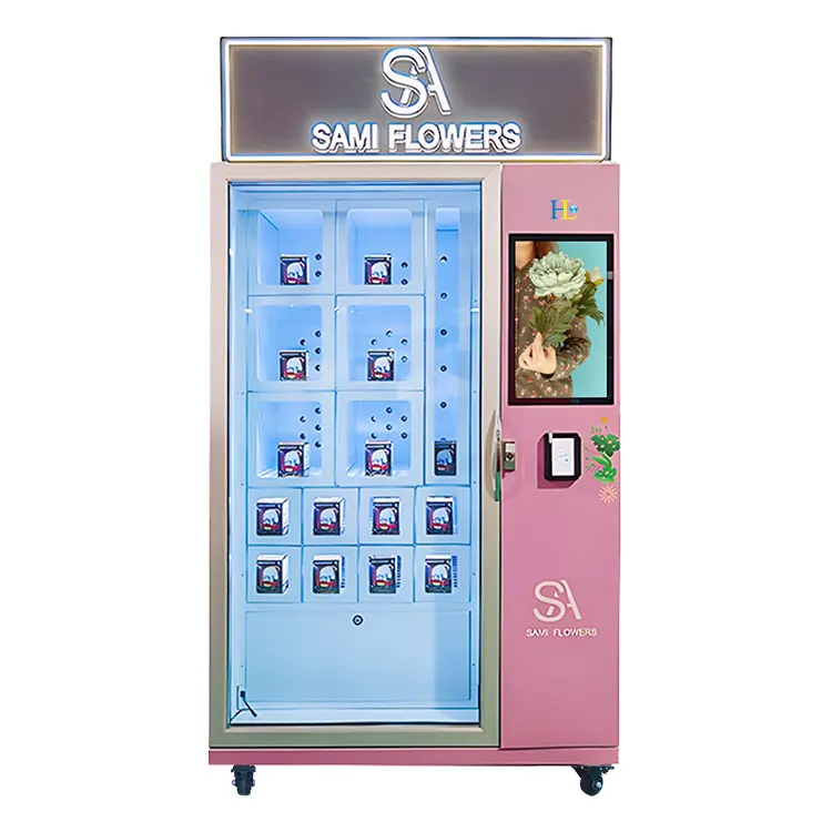 Automatic intelligent Display cabinet Self-Service Cold flower Vending Machine Low-Temperature flowers and plants Vending Unit