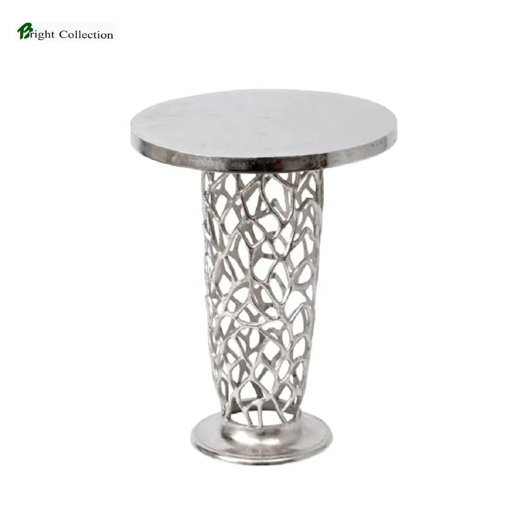 Restaurant Furniture Restaurant Aluminum metal Stem design side table outdoor garden planter table Modern Round Garden Table