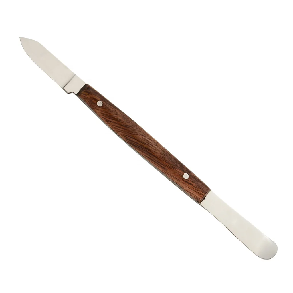 Dental Laboratory Instruments Lessman Wax Knife Stainless Steel Blades Wooden Handle Dental Wax Knives Plaster Mixing Spatula