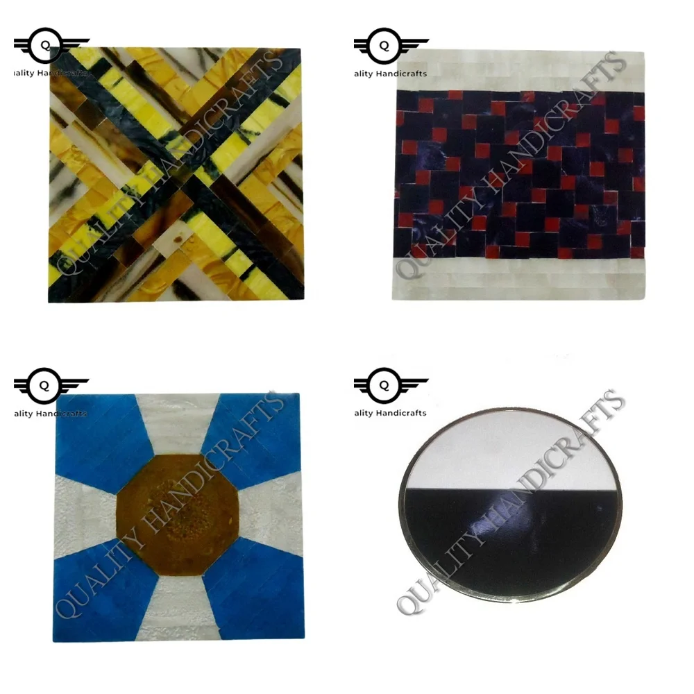 Kitchen Table Decor Table Coasters Mats Set  Round Wood Resin Place mats Office Coffee Dining Party Custom Outdoor Wedding