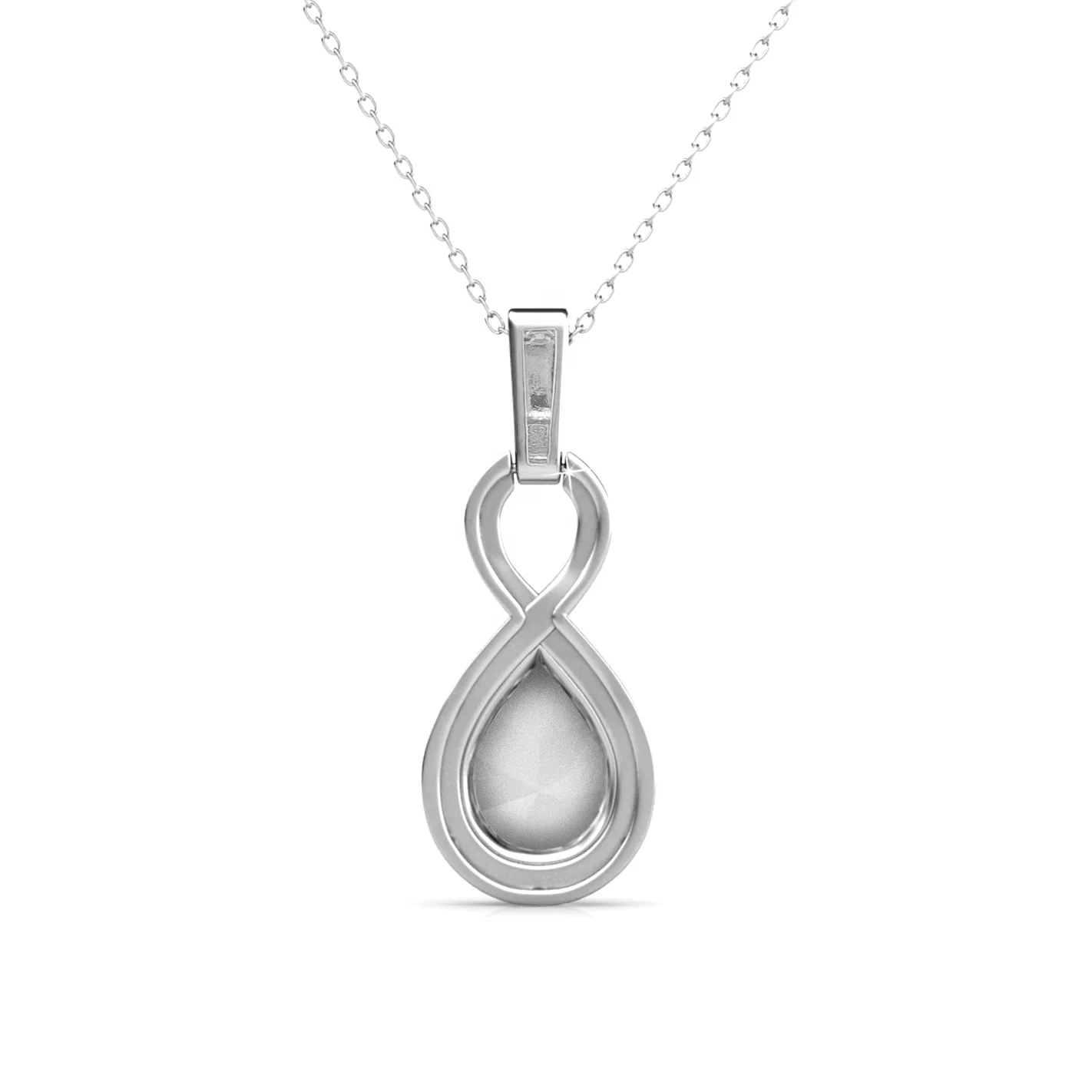 Sterling Silver Premium Austrian Crystal Jewelry Design For Women Big Teardrop Stone Pendant Necklace Destiny Jewellery