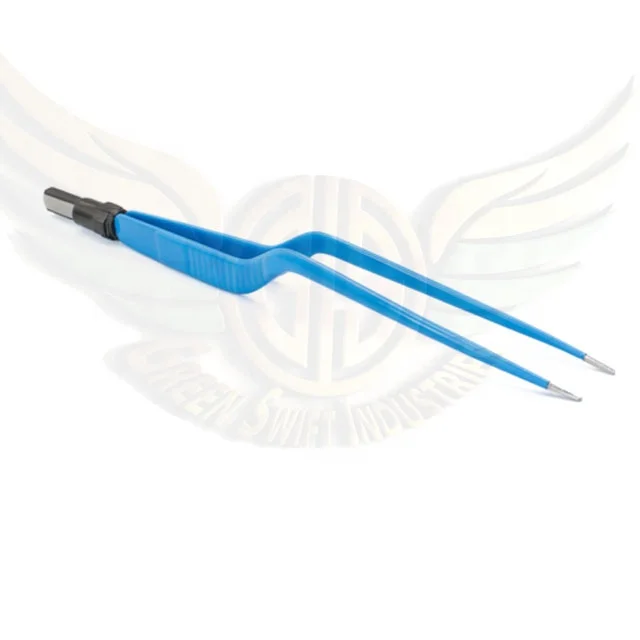 Curved Reusable Electro Coagulation Bipolar Forceps Veterinary Instrument Tweezers