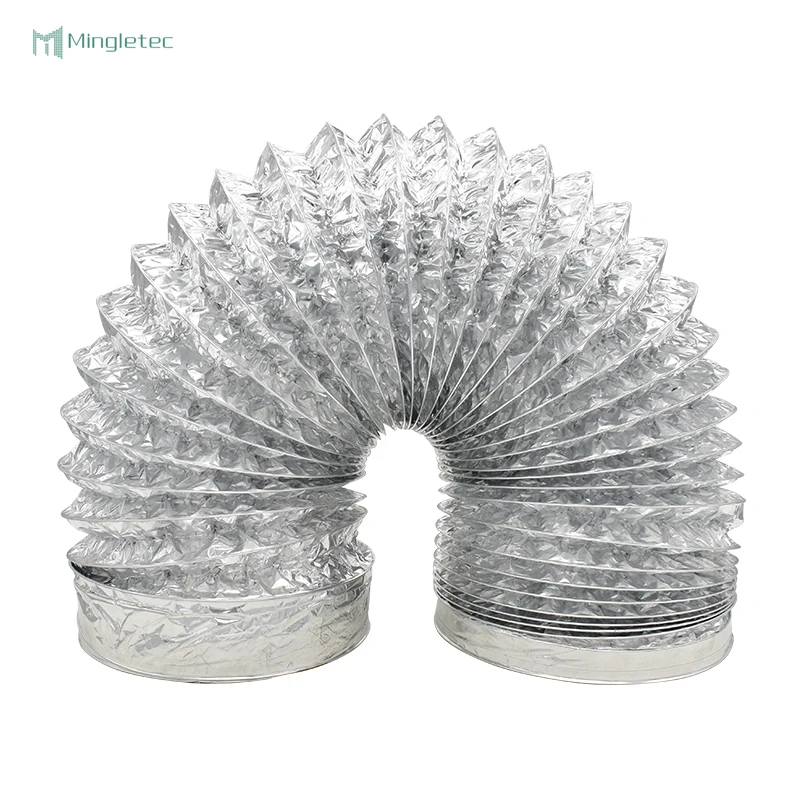High temperature insulation fire resistant round shape aluminum foil flexible duct for air ventilation