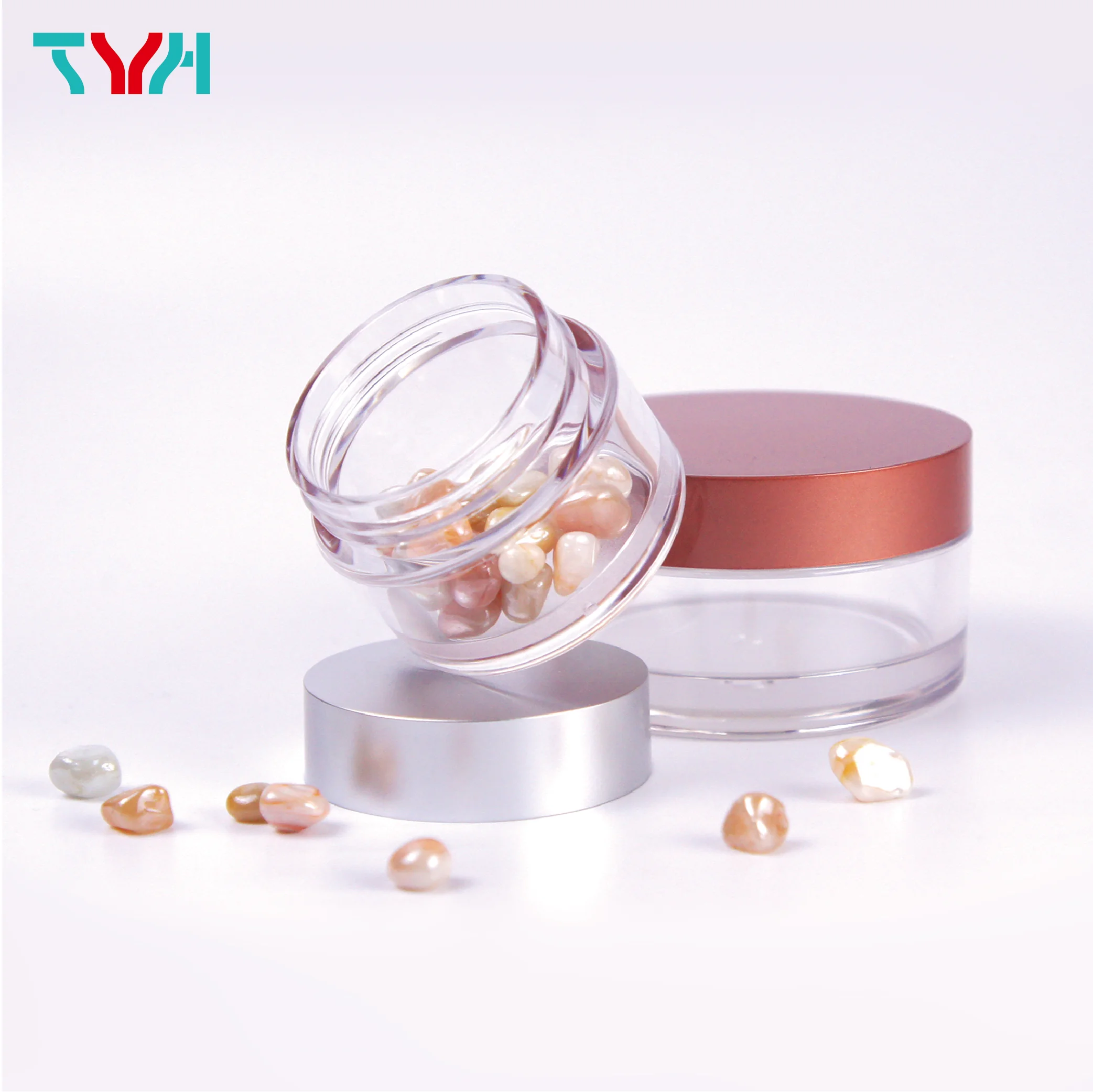 (Образец) 5 мл-500 мл прозрачная пластиковая круглая одностенная банка для крема с навинчивающейся крышкой из полиэтилена внутренней крышки (серия ZINS)