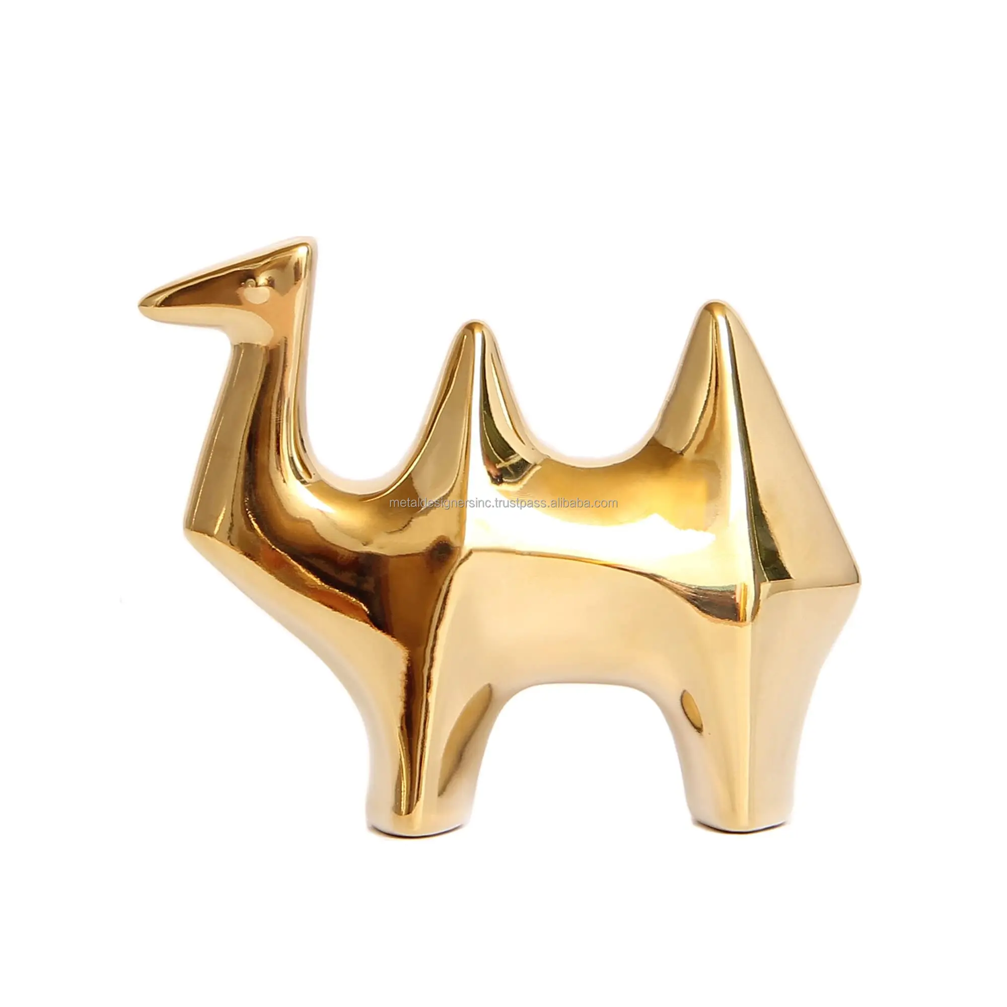 Маленькие золотые статуи животных бык жираф и верблюд украшение для дома в современном стиле Золотые декоративные украшения гостиной