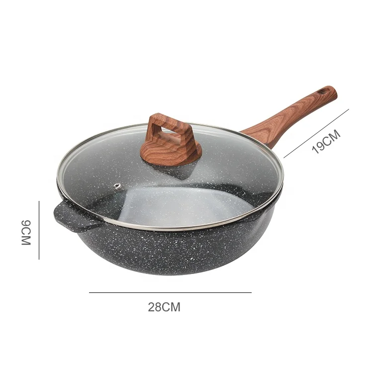 Домов Новое поступление кухонная посуда сковорода для приготовления пищи 4 QT с крышкой антипригарная глубокая