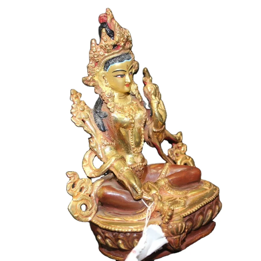 Indoor Decorative  Brass Statue Bronze Nepal Handicraft Tara Figurine Top Quality Brass Religious Metal Art for Sale